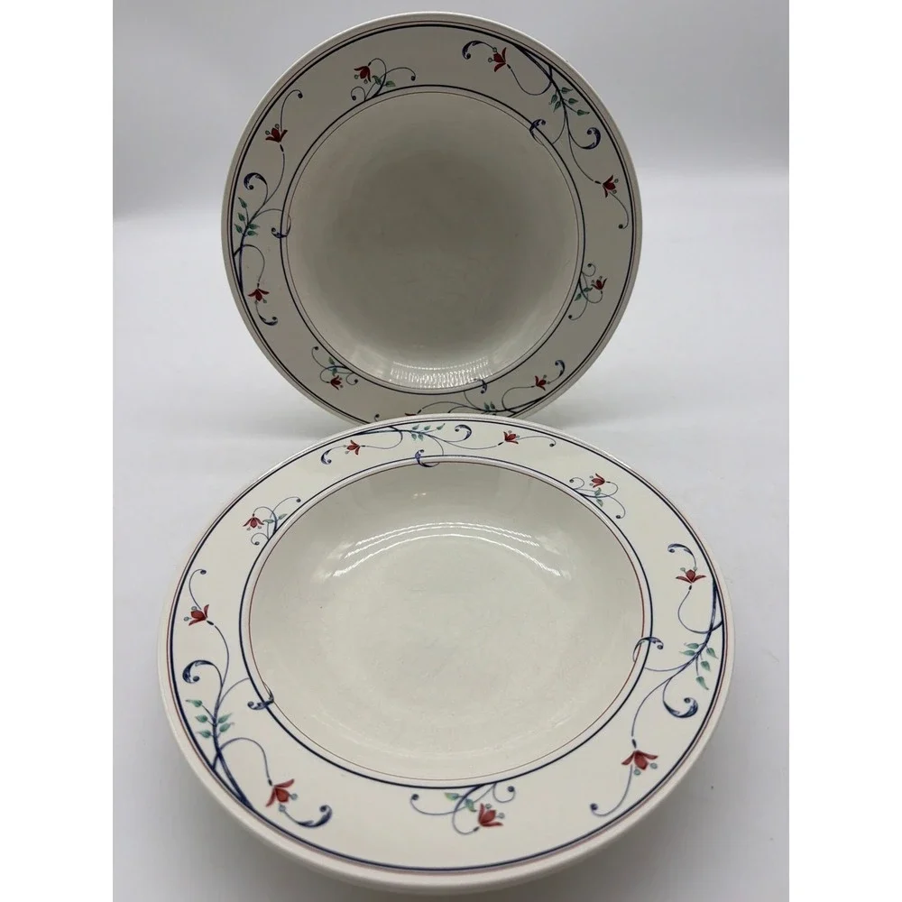 MIKASA Intaglio CAC20 Annette Set Of 3‎ Soup/Pasta Wide Rimmed  Bowls